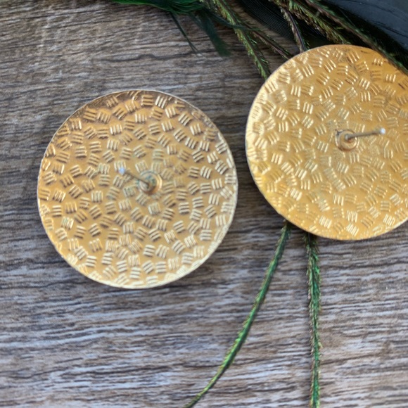 Vintage Red, White, Blue & Gold Earrings - Picture 5 of 5
